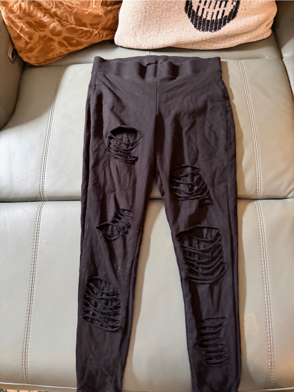 torrid Black Distressed Ripped Leggings